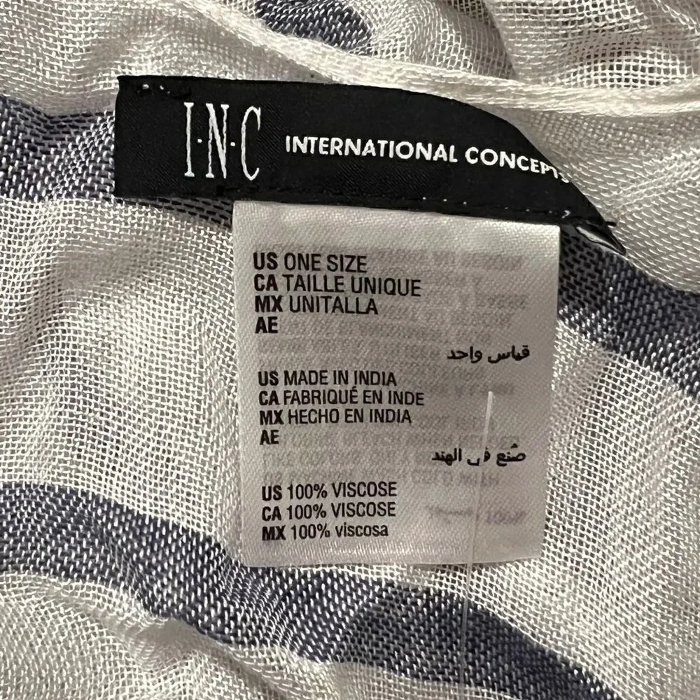 INC International Concepts Womens Striped Tie Topper White Navy Red One Size New